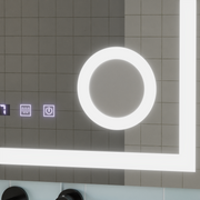 Oglinda LED Touch NIVERA Sistem Dezaburire, Ceas si Temperatura 60x80 cm Lupa Cosmetica