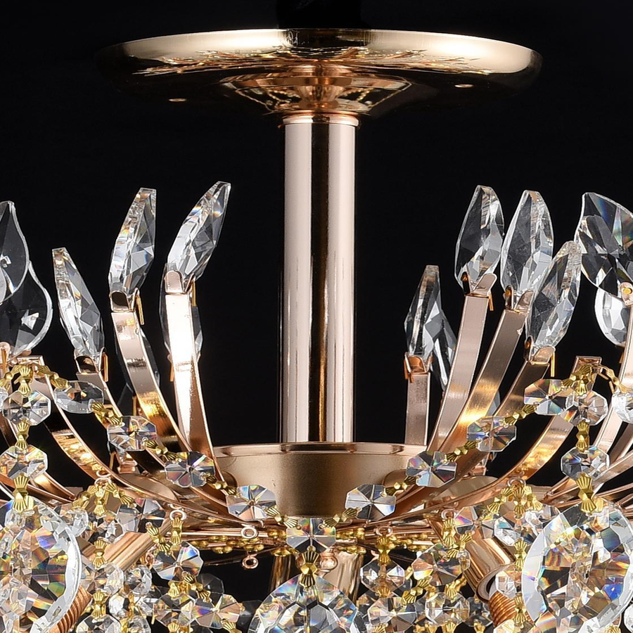 Candelabru Cristal PALERMO Eleganza 5xE14, Diametru 49cm, Auriu