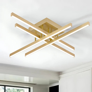 Lustra LED cu Telecomanda LINEX, 54W, Lumina 3000K/4000K/6000K, Dimabila, Auriu