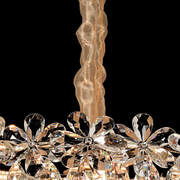 Candelabru Cristal Magno 11xE27, Diametru 60cm, Auriu Lucios, Inaltime Reglabila, Metal si Cristal