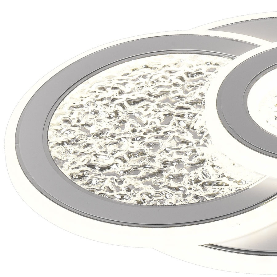 Lustra LED KOMPACTO 34W, 3 Cercuri, lumina Rece/Calda/Neutra, Alb