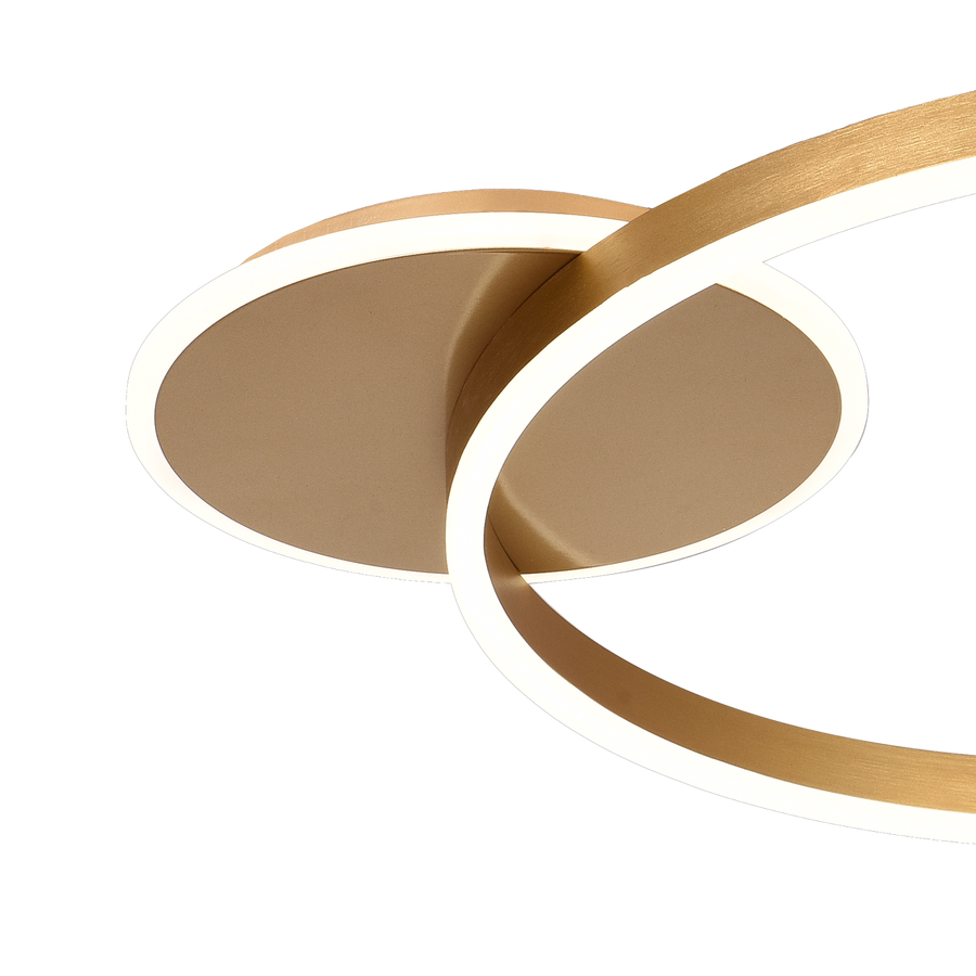 Lustra LED cu telecomanda RINOVA 34W, lumina Rece/Calda/Neutra, Dimabila, Auriu Lucios