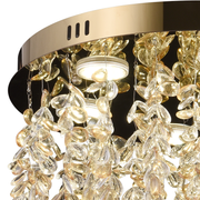 Candelabru LED Cristal LLC213/400GD Rotund, 22W, Lumina Rece/Calda/Neutra, Cristal, Auriu