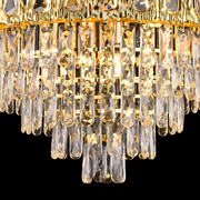 Candelabru Cristal BELVEDERE Magno 8xE14, Diametru 60cm, Auriu Lucios, Inaltime Reglabila