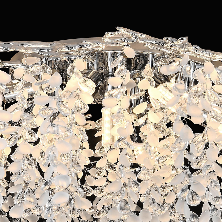 Candelabru Cristal CC8080/D800CH, 9x E14, Diametru 49cm, Crom