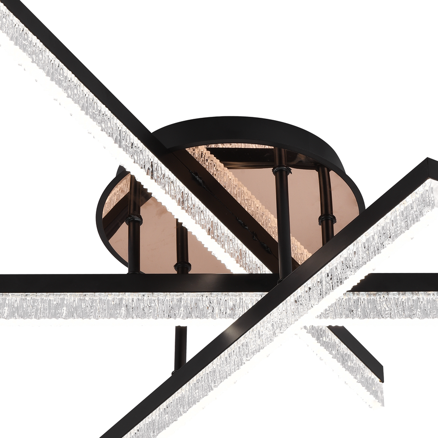 Lustra LED cu Telecomanda LT179/3BK, 41W, 3 Elemente, Lumina Rece/Clada/Neutra, Dimabila, Negru