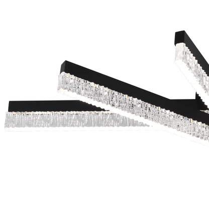 Lustra LED cu Telecomanda LT179/5BK, 67W, 5 Elemente, Lumina Rece/Clada/Neutra, Dimabila, Negru