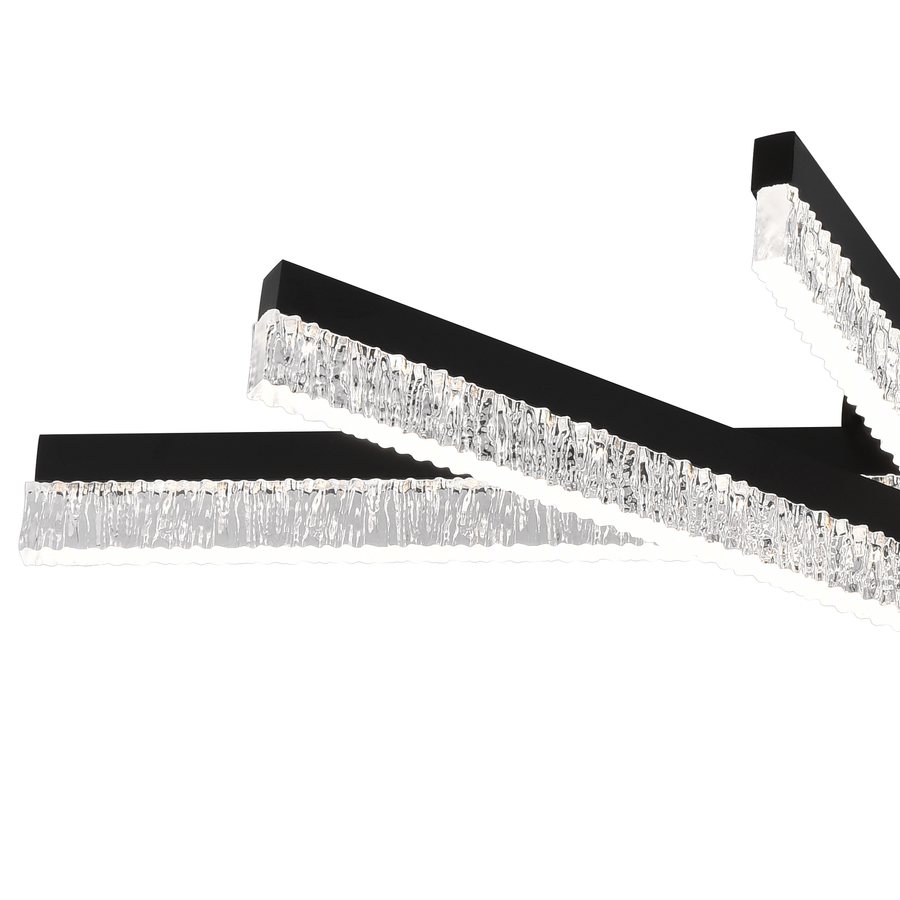 Lustra LED cu Telecomanda LT179/5BK, 67W, 5 Elemente, Lumina Rece/Clada/Neutra, Dimabila, Negru