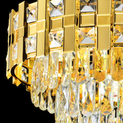 Candelabru Cristal BRAN Mango 8xE14, Diametru 60cm, Auriu Lucios, Inaltime Reglabila