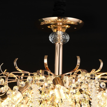 Candelabru Cristal STROZZI Magno 8xE14, Diametru 60cm, Auriu