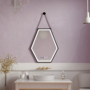 Oglinda LED Rectangulara, 55x70cm, Senzor MotionGlow Marcello, Sistem Dezaburire, Ceas & Termometru, Dimabila