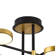 Lustra LED cu Telecomanda MARIA, 6 Elemente, 31W, Lumina Calda/Rece/Neutra 3000K/4000K/6000K, Dimabila, Auriu si Negru, Metal