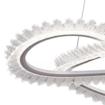 Lustra LED LT187WH, Cristal si Metal, 52W, Dimabila, Inaltime Reglabila, lumina Rece/Calda/Neutra, Iluminat Luxos