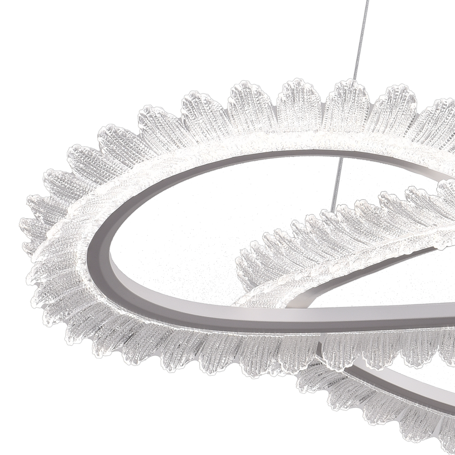 Lustra LED LT187WH, Cristal si Metal, 52W, Dimabila, Inaltime Reglabila, lumina Rece/Calda/Neutra, Iluminat Luxos