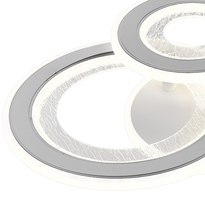 Lustra LED SQUARE 53W, 3 Cercuri, lumina Rece/Calda/Neutra, Alb