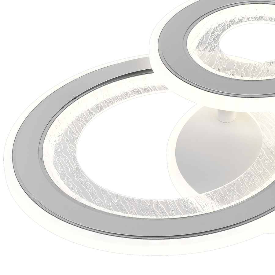 Lustra LED SQUARE 53W, 3 Cercuri, lumina Rece/Calda/Neutra, Alb