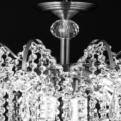 Candelabru Cristal CC9324/5CH, 5x E14, Diametru 49cm, Crom