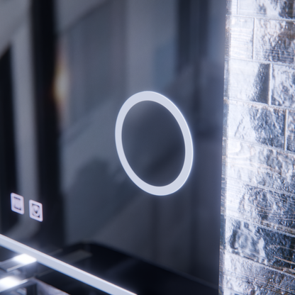 Oglindă LED E30S/65X45, Touch si Funcție Dezaburire, Lumina Cosmetică, 65x45cm, Lumina Rece 6000K