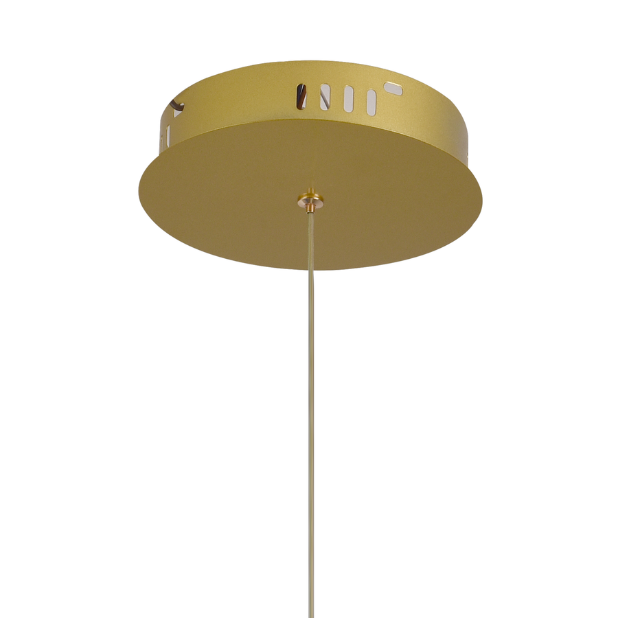 Lustra LED cu Telecomanda LT176/5GD, 69W, 5 Elemente, Lumina Rece/Clada/Neutra 3000K/4000K/6000K, Dimabila, Auriu, Inaltime Reglabila,  Metal si Acril