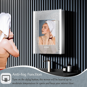 Oglinda LED cu Dulap LAVIN 51x71 cm Alb – Banda Verticala si Design Compact