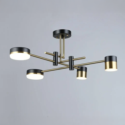 Lustra LED Palius 48W Negru, 4 Brate