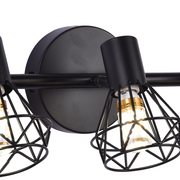 Lustra cu Abajur, GRACIE, LC365/4BK, Diamant, 4xE14, Negru, Metal