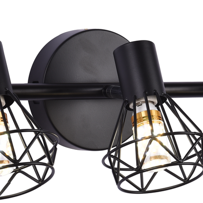 Lustra cu Abajur, GRACIE, LC365/4BK, Diamant, 4xE14, Negru, Metal