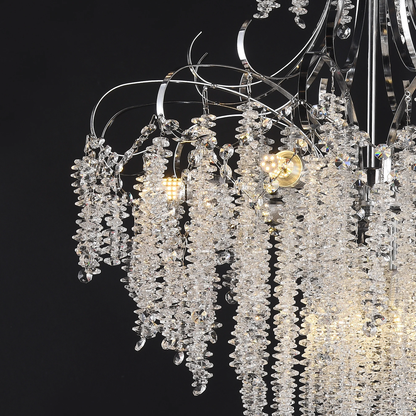 Candelabru Cristal CC9311/5CH, 5x E14, Diametru 49cm, Crom