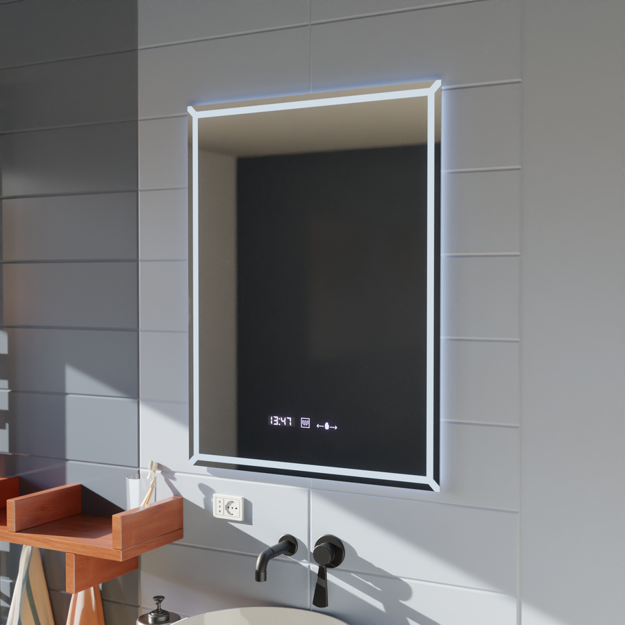 Oglinda LED Rectangulara, 60x80cm, VillayTouch Marcello, Sistem Dezaburire, Dimabila