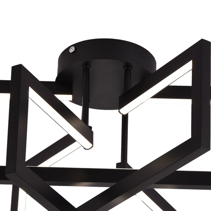 Lustra LED cu telecomanda 72W, 3 Elemente, lumina Rece/Calda/Neutra, Dimabila, Negru, LT750/3BK