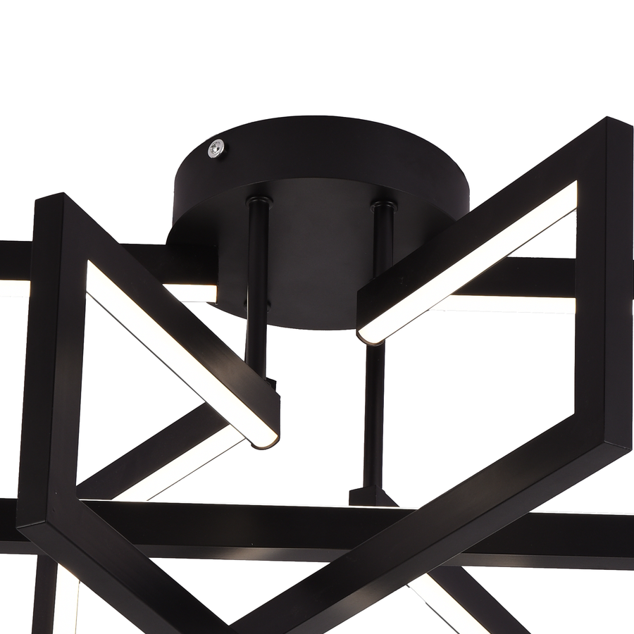 Lustra LED cu telecomanda 72W, 3 Elemente, lumina Rece/Calda/Neutra, Dimabila, Negru, LT750/3BK