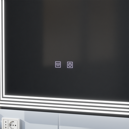 Oglinda LED Rectangulara, Dezaburire, 80x60cm, ADIS Basic Touch