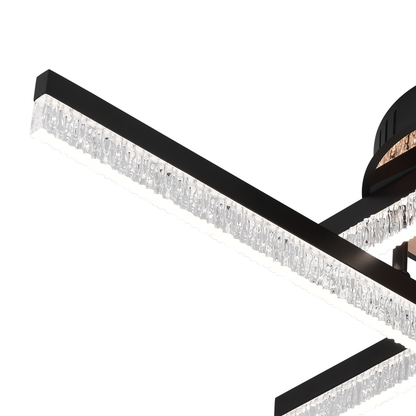 Lustra LED cu Telecomanda LT179/4BK, 35W, 4 Elemente, Lumina Rece/Clada/Neutra, Dimabila, Negru