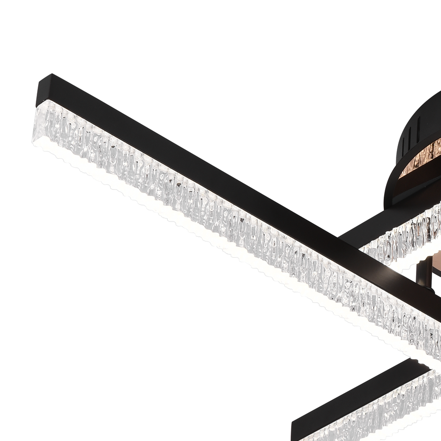 Lustra LED cu Telecomanda LT179/4BK, 35W, 4 Elemente, Lumina Rece/Clada/Neutra, Dimabila, Negru