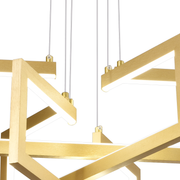 Lustra LED cu telecomanda ,Suspendata 71W, 3 Elemente, lumina Rece/Calda/Neutra, Dimabila, Inaltime Reglabila, Auriu