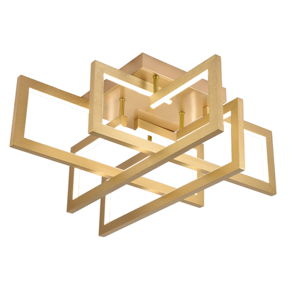 Lustra LED cu telecomanda 96W, 4 Elemente, lumina Rece/Calda/Neutra, Dimabila, Auriu