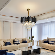 Candelabru Cristal BLOIS Nobile 4xE14, Diametru 40cm, Negru, Inaltime Reglabila