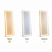 Oglinda LED Rectangulara, Rama Aurie, 50x160cm, Dimabila, Lumina Rece/Calda/Neutra, Dressing Couture