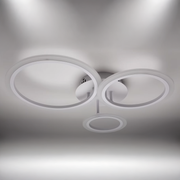 Lustra LED cu telecomanda BETTY 41W, 3 Cercuri, lumina Rece/Calda/Neutra, Dimabila, Alb, Metal si Acril