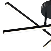 Lustra LED cu telecomanda 40W, 3 Elemente, Liniara, lumina Rece/Calda/Neutra, Dimabila, Negru