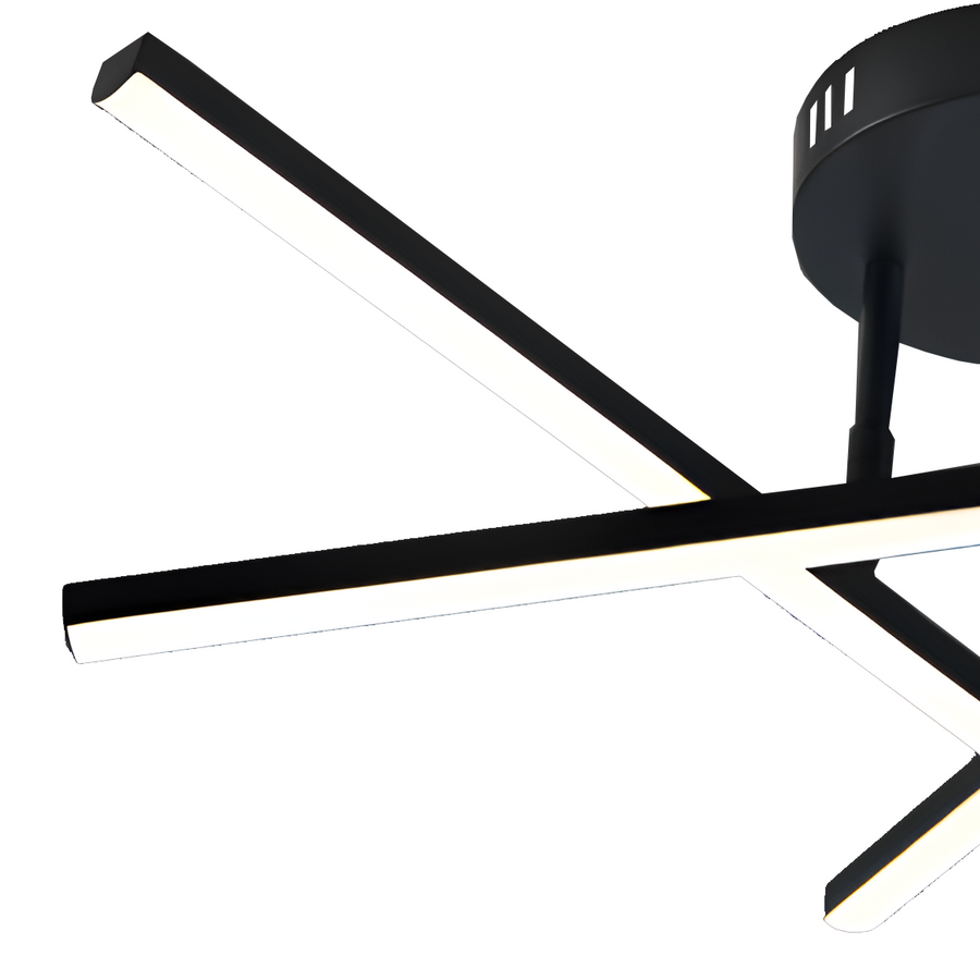 Lustra LED cu telecomanda 40W, 3 Elemente, Liniara, lumina Rece/Calda/Neutra, Dimabila, Negru