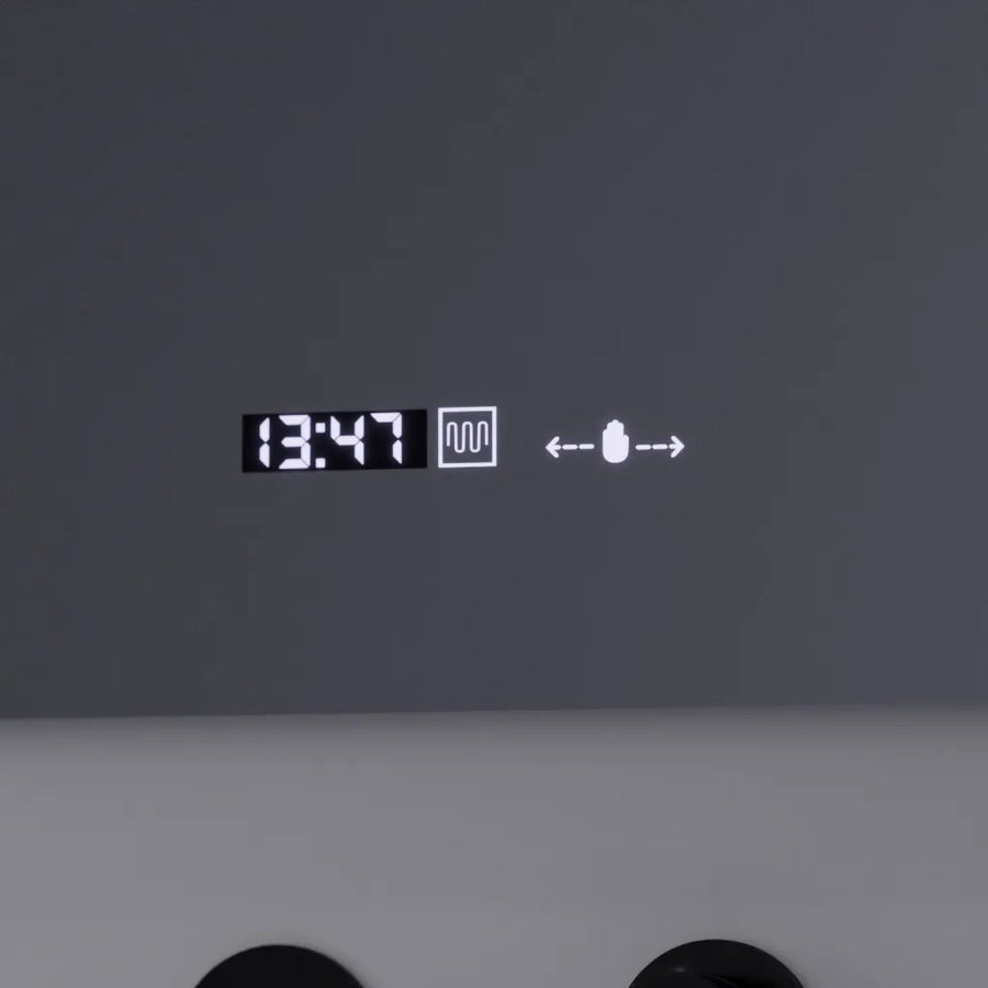 Oglinda LED Rectangulara, 80x60cm, Precision MotionGlow Marcello, Sistem Dezaburire, Ceas & Termometru, Lupa Cosmetica, Dimabila