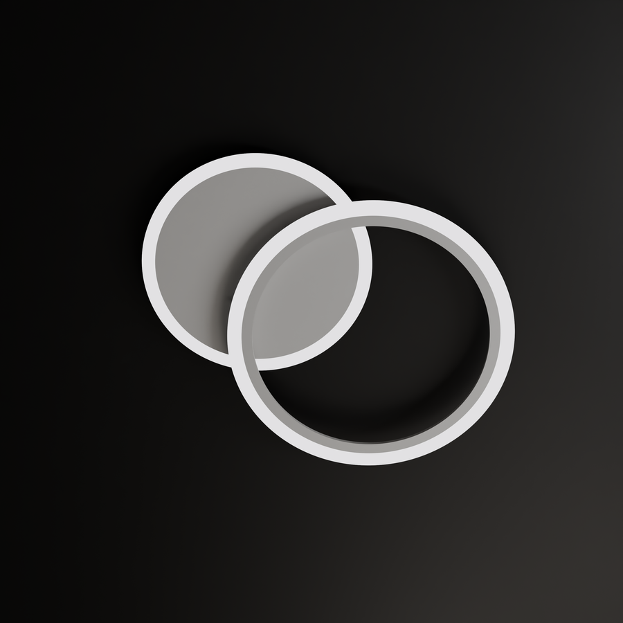 Lustra LED cu telecomanda LUCY 40W, 2 Cercuri, lumina Rece/Calda/Neutra, Dimabila, Alb