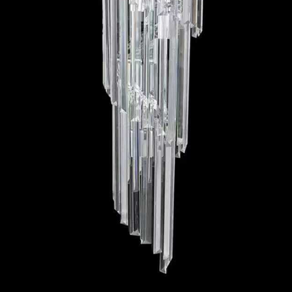 Candelabru Cristal CC110/600x1800CH , 28xE14, Diametru 60cm, Inaltime 180cm, Crom si Argintiu, Inaltime Reglabila, Design Elegant