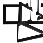 Lustra LED cu telecomanda ,Suspendata 71W, 3 Elemente, lumina Rece/Calda/Neutra, Dimabila, Inaltime Reglabila, Negru