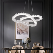 Lustra LED LT187WH, Cristal si Metal, 52W, Dimabila, Inaltime Reglabila, lumina Rece/Calda/Neutra, Iluminat Luxos