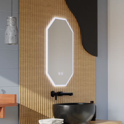 Oglinda LED Poligon E43S/50X80, Lumina si Sistem Dezaburire, 50X80cm