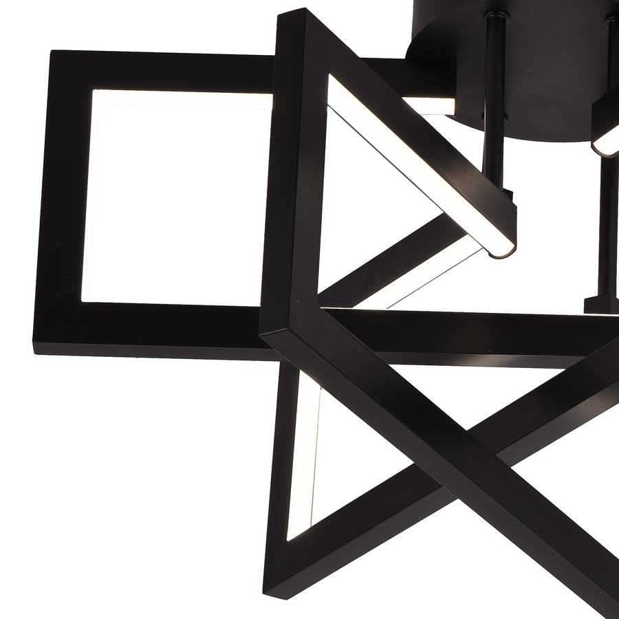 Lustra LED cu telecomanda 72W, 3 Elemente, lumina Rece/Calda/Neutra, Dimabila, Negru, LT750/3BK