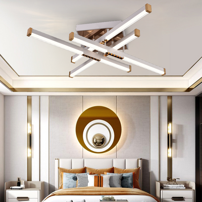 Lustra LED cu Telecomanda AXIAL, 54W, 4 Elemente, Lumina Rece/Clada/Neutra, Dimabila, Alb