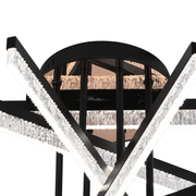 Lustra LED cu Telecomanda LT179/5BK, 67W, 5 Elemente, Lumina Rece/Clada/Neutra, Dimabila, Negru